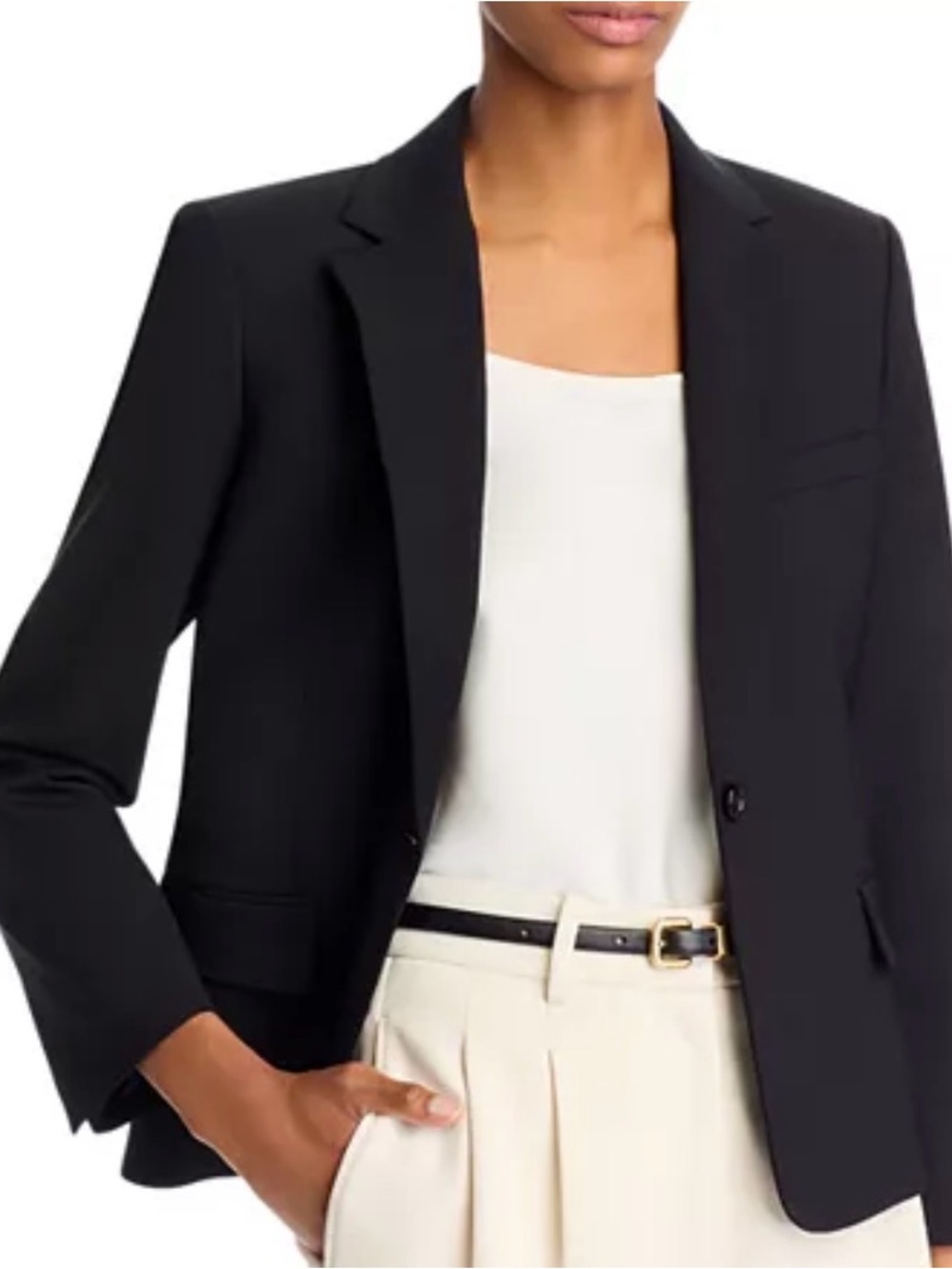 Theory Black Single-Button Tailored Blazer